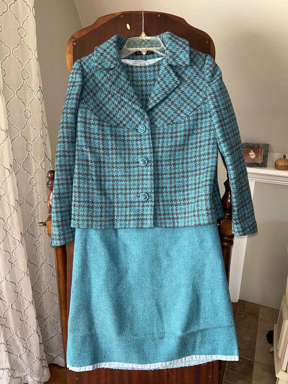 Vintage 60s MunroSpun wool tweed jacket and dress set XS Scotland